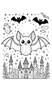coloriage Chauve Souris Halloween a dessiner et imprimer