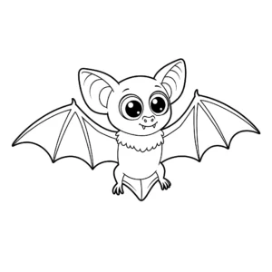 coloriage Chauve souris aux grands yeux pour enfant de à imprimer