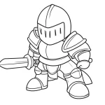 coloriage Chevalier à imprimer pour enfant de 6 ans