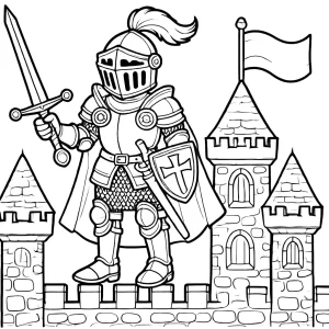 coloriage Chevalier pour enfant de à imprimer