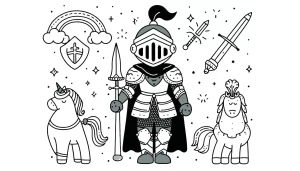 coloriage Chevalier gratuit pour enfants