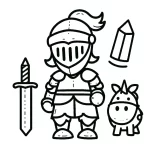 coloriage Chevalier educatif pour enfant
