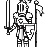 coloriage Chevalier a imprimer pour enfant de 4 ans
