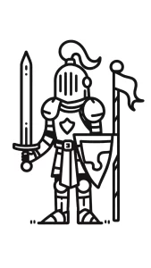 coloriage Chevalier a imprimer pour enfant de 4 ans