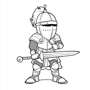 coloriage Chevalier à imprimer pour enfant de 6 ans