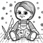 coloriage Chucky à imprimer pdf gratuit