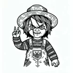 coloriage Chucky et découpage à imprimer
