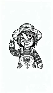 coloriage Chucky et découpage à imprimer