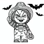 coloriage Chucky à imprimer pour enfant de 10 ans