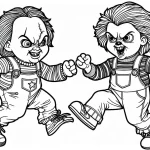 coloriage Chucky à imprimer pour enfant de 12 ans