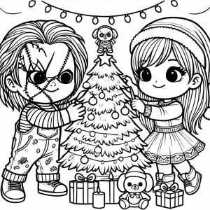 coloriage Chucky de pour enfants