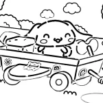 coloriage Cinnamoroll et découpage à imprimer