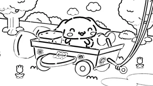 coloriage Cinnamoroll et découpage à imprimer