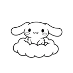 coloriage Cinnamoroll dans un nuage à imprimer pour enfants
