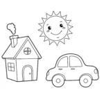coloriage Des objets emblématiques à imprimer pour enfant de 4 ans