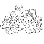 coloriage Des oursons en gélatine pour bebe a imprimer
