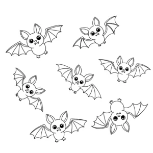 coloriage Des petites chauves souris volantes pour enfant