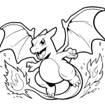 coloriage Dracaufeu pour enfant de 8 ans