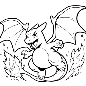 coloriage Dracaufeu pour enfant de 8 ans