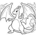 coloriage Dracaufeu a colorier en ligne gratuitement