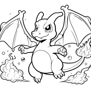 coloriage Dracaufeu a imprimer pour enfant de 4 ans