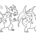 coloriage Dracaufeu et decoupage