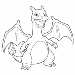 coloriage Dracaufeu souriant a dessiner en ligne