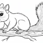 coloriage Écureuil à imprimer kawaii