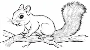 coloriage Écureuil à imprimer kawaii