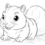 coloriage Écureuil à imprimer pour enfant de 4 ans