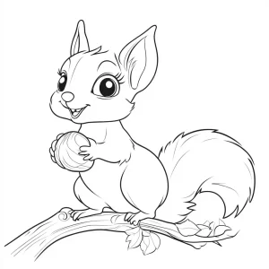coloriage Écureuil à imprimer pour enfant de 4 ans
