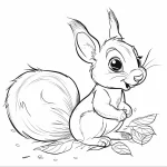 coloriage Écureuil à imprimer kawaii