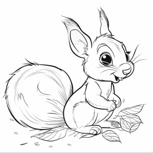 coloriage Écureuil à imprimer kawaii