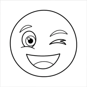 coloriage Emoji Clin d’Œil gratuit en ligne
