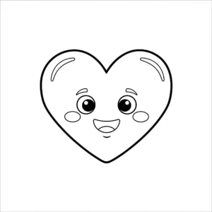 image de coloriage Emoji Cœur pour enfant