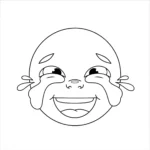 coloriage Emoji Pleure de Rire pour enfants a imprimer