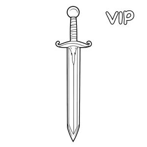 coloriage Épée gratuit pour enfants