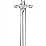 coloriage Épée à imprimer pour enfant de 8 ans