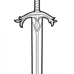 coloriage Épée pour enfants a imprimer gratuit