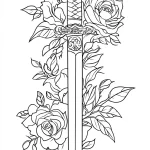 coloriage Épée pour enfant de à imprimer