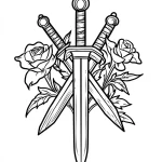 coloriage Épée et dessin a imprimer