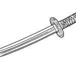 coloriage Épée et decoupage a imprimer gratuit