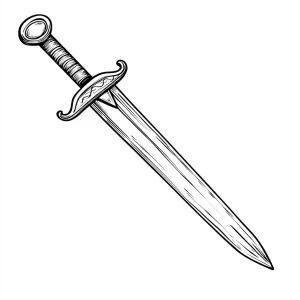 coloriage Épée pour enfant de à imprimer