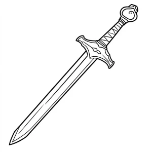 coloriage Épée gratuit en ligne