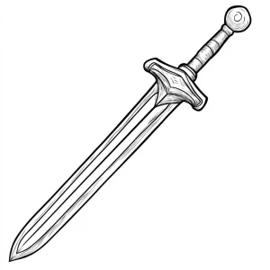 coloriage Épée à imprimer pour enfant de 6 ans