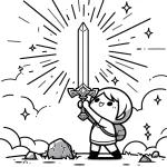 coloriage Épée pour enfant de 8 ans