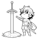 coloriage Épée pour enfant de 3 ans
