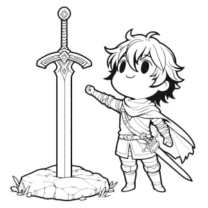 coloriage Épée pour enfant de 3 ans