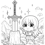 coloriage Épée a dessiner et imprimer