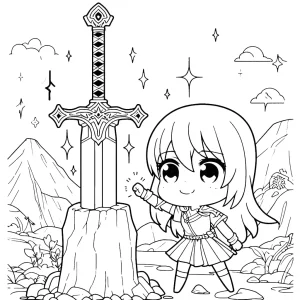 coloriage Épée a dessiner et imprimer